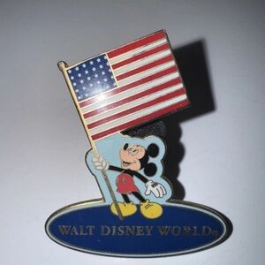 Disney Mickey Mouse American Flag Pin - Red, Blue, White